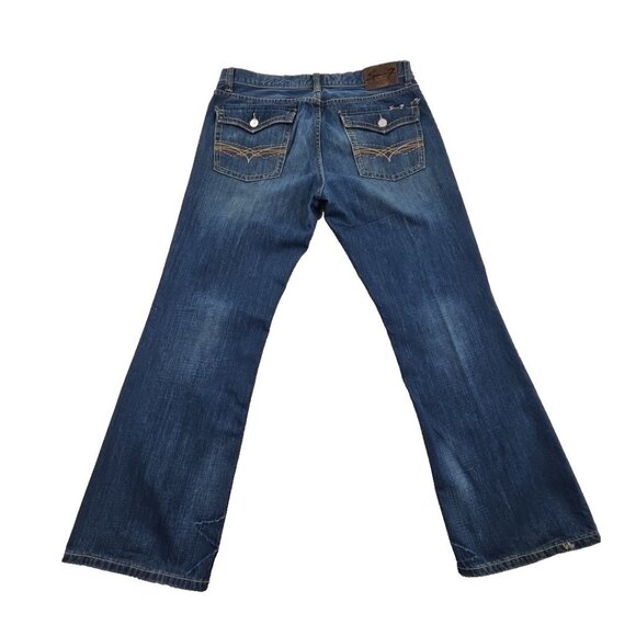 Vintage Seven 7 Bootcut Jeans Men's 36x32 Dark Wash Relaxed Fit 100% Cotton EUC - Picture 2 of 16